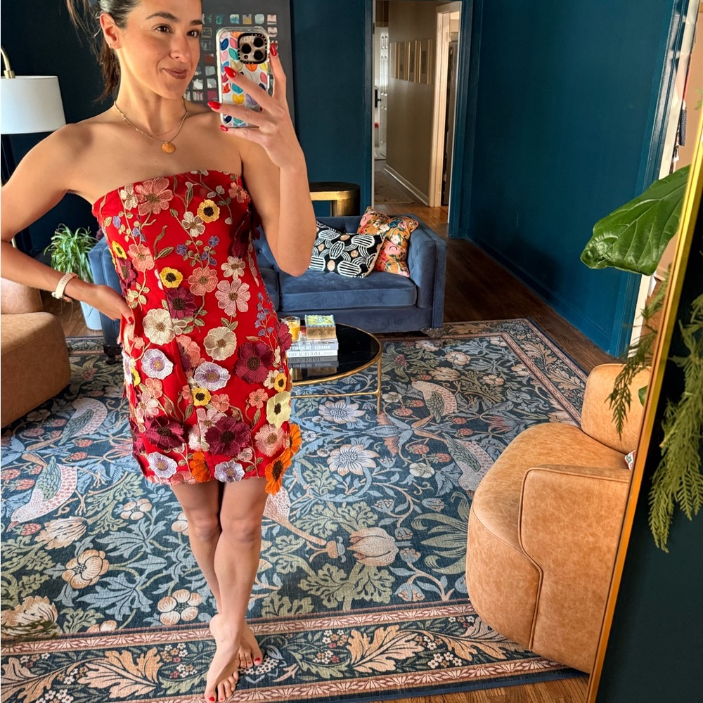 Endless Rose Strapless Red Floral Dress
